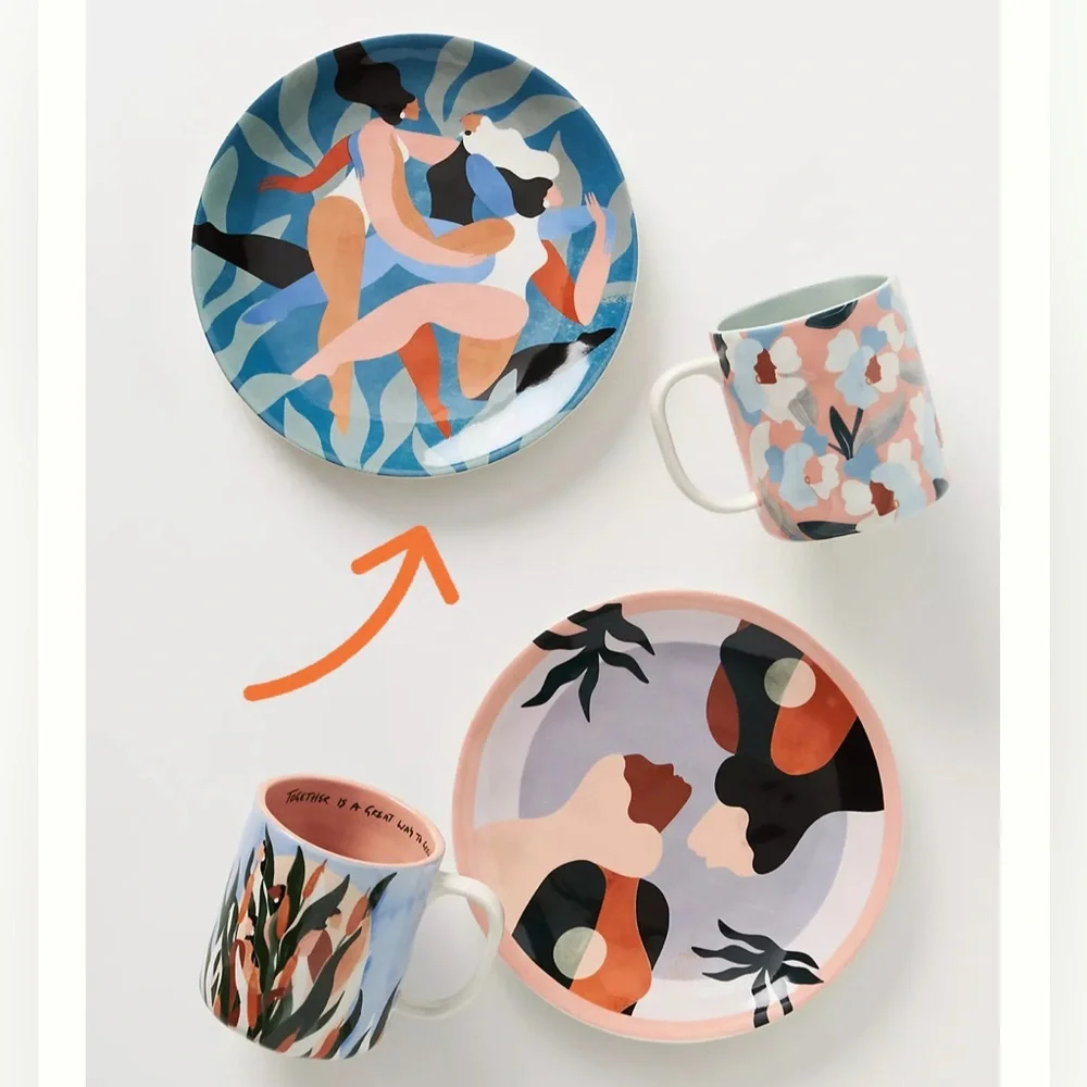 Anthropologie Maggie Stephenson “Take Time To Dance” Sisterhood Side Plate New
